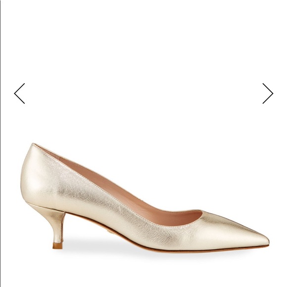 stuart weitzman gold pumps